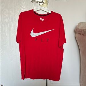 Nike Red Short Sleeve Tee with Iconic Swoosh